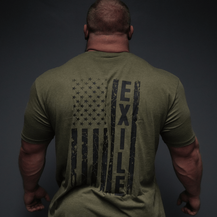 American Flag shirt - Military Green