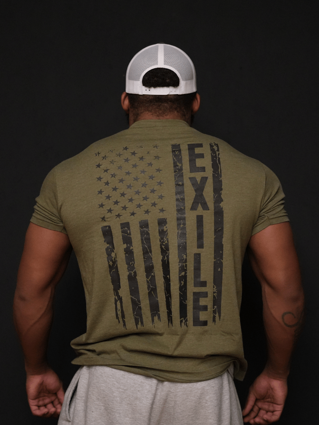 American Flag shirt - Military Green